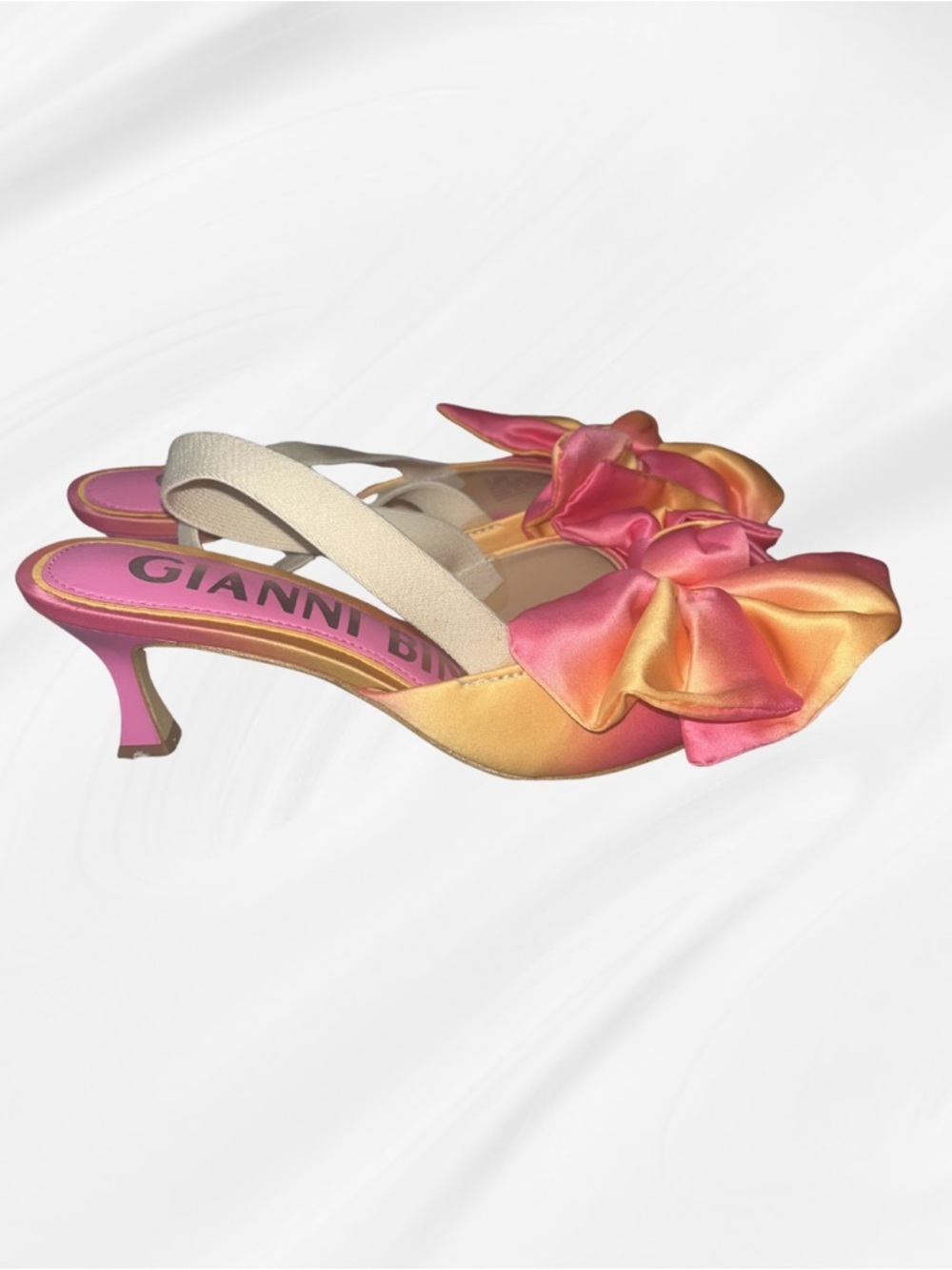 LIKE NEW | Gianni Bini Kary Ombre Satin Bow Dress Mules - Size 5.5M